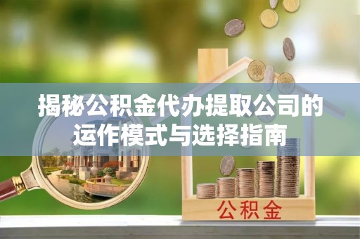 庆元揭秘公积金代办提取公司的运作模式与选择指南