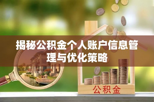 庆元揭秘公积金个人账户信息管理与优化策略
